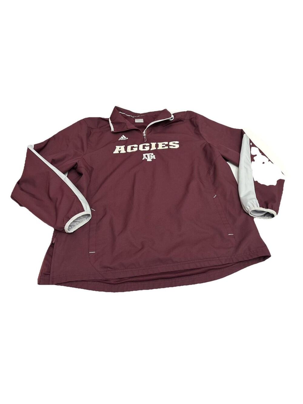Men’s Adidas Maroon Texas A&M Quarter Zip Windbreaker Size 2XL